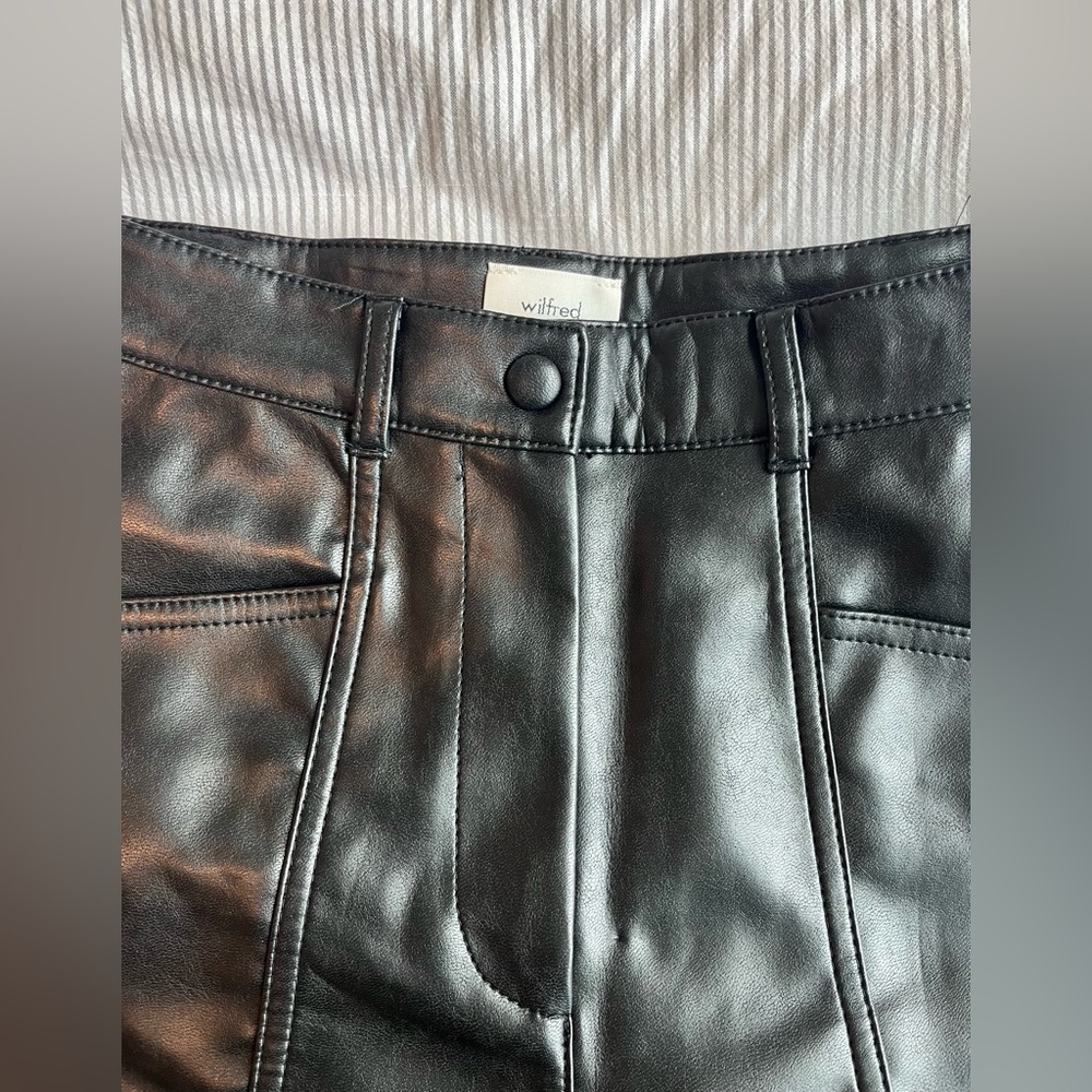Wilfred Black Vegan-Leather High-Rise Pant